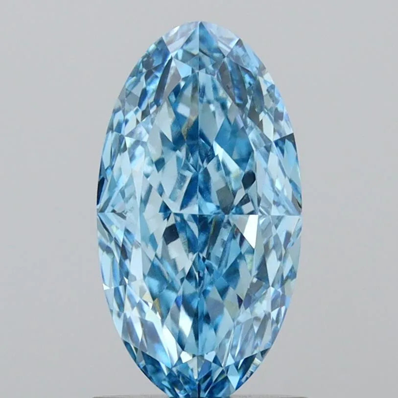 1.70ct Oval Lab Grown Diamond (Colour Fancy Vivid Blue, Clarity VS1, IGI Certified)
