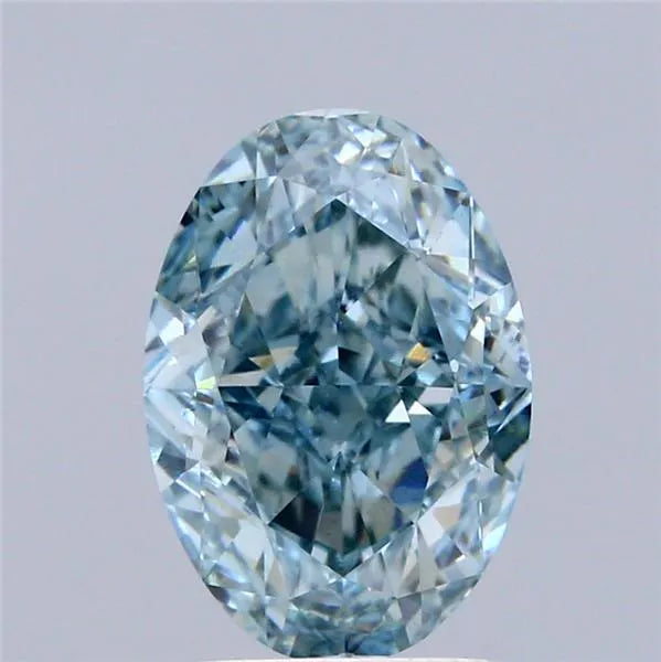 3.06ct Oval Lab Grown Diamond (Colour Fancy Intense Blue Green, Clarity VVS2, IGI Certified)