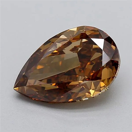 1.52ct Pear Lab Grown Diamond (Colour Fancy Brown, Clarity VS1, IGI Certified)