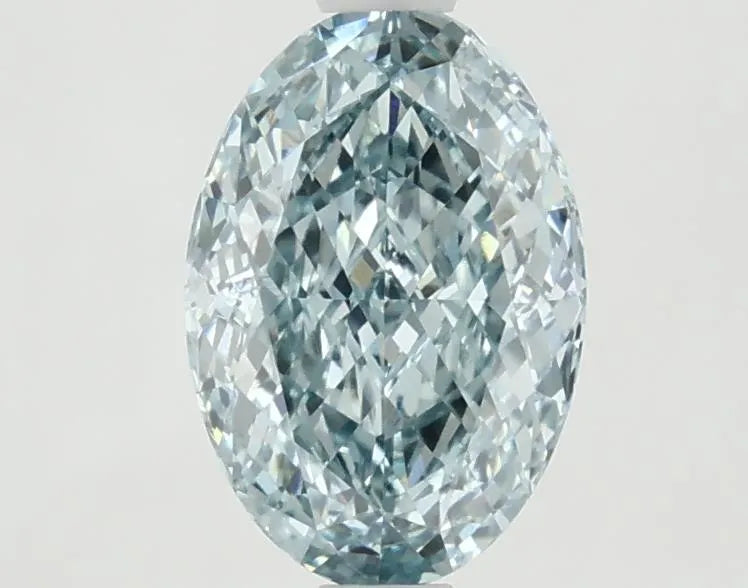1.76ct Oval Lab Grown Diamond (Colour Fancy Vivid Greenish Blue, Clarity VVS2, IGI Certified)