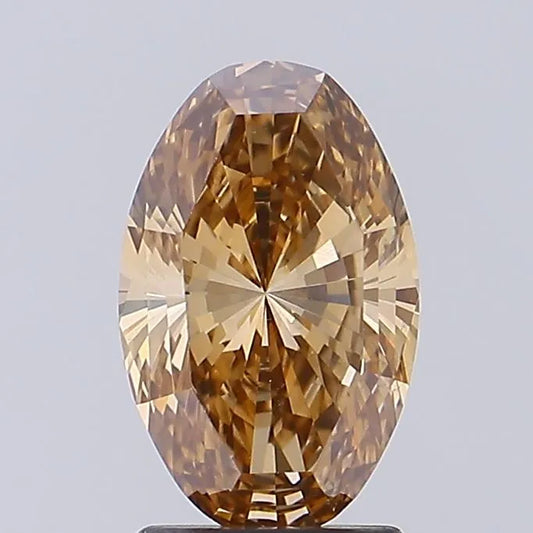 2.14ct Oval Lab Grown Diamond (Colour Fancy Brown, Clarity VS1, IGI Certified)