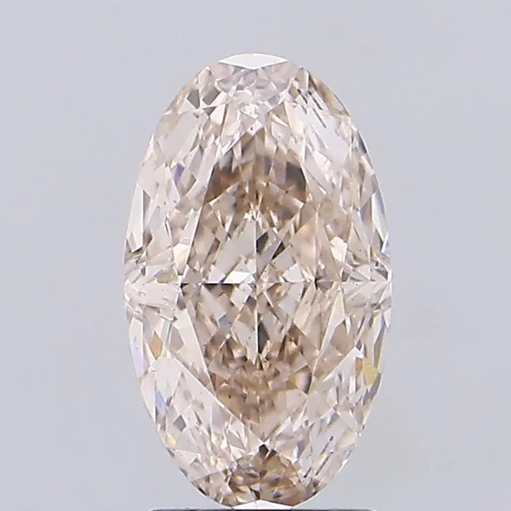 2.57ct Oval Lab Grown Diamond (Colour Fancy Light Brown, Clarity VS2, IGI Certified)