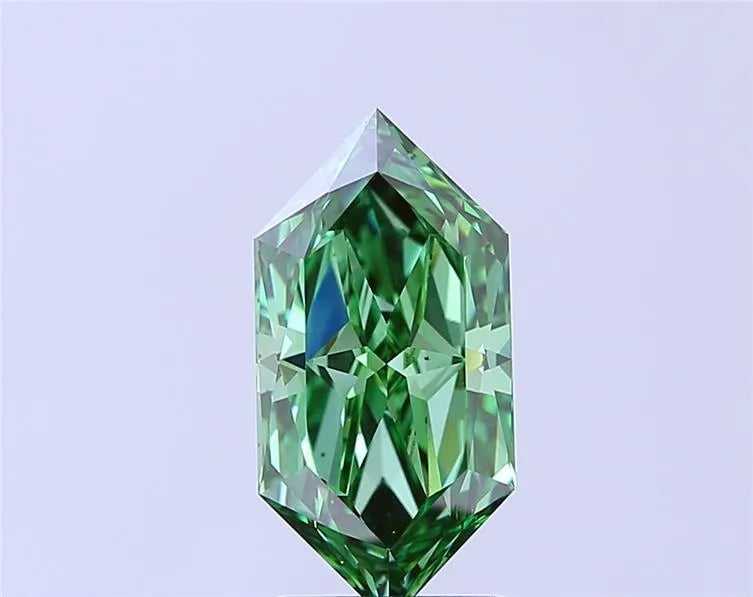 3.00ct Hexagonal Lab Grown Diamond (Colour Fancy Vivid Green, Clarity VS2, IGI Certified)