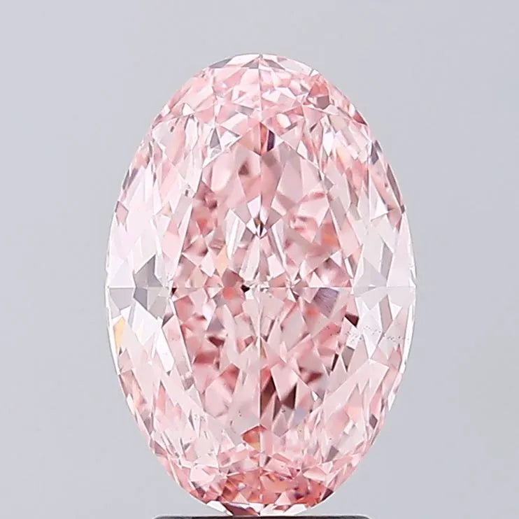 3.08ct Oval Lab Grown Diamond (Colour Fancy Vivid Pink, Clarity VS2, IGI Certified)