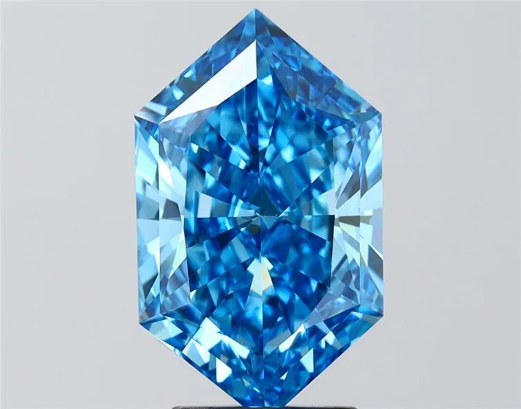 3.36ct Hexagonal Lab Grown Diamond (Colour Fancy Vivid Blue, Clarity VVS2, IGI Certified)