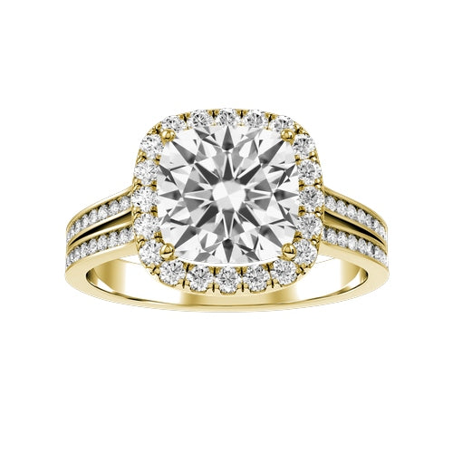 Cushion Lab-grown Diamond Bridal Ring — down