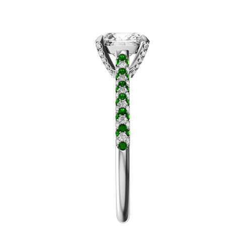 Cushion Lab-grown Diamond Bridal Ring — side