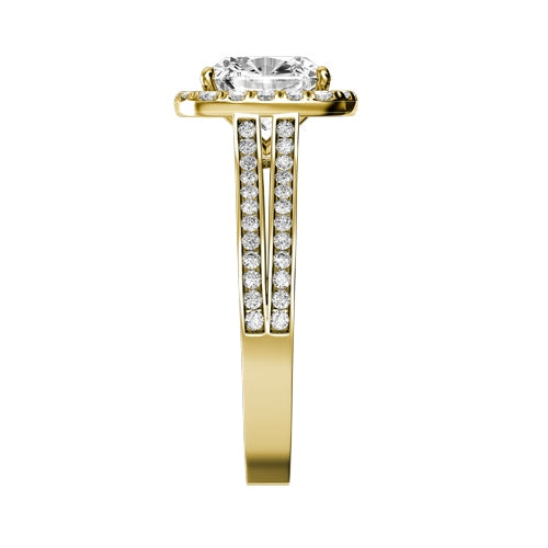 Cushion Lab-grown Diamond Bridal Ring — side