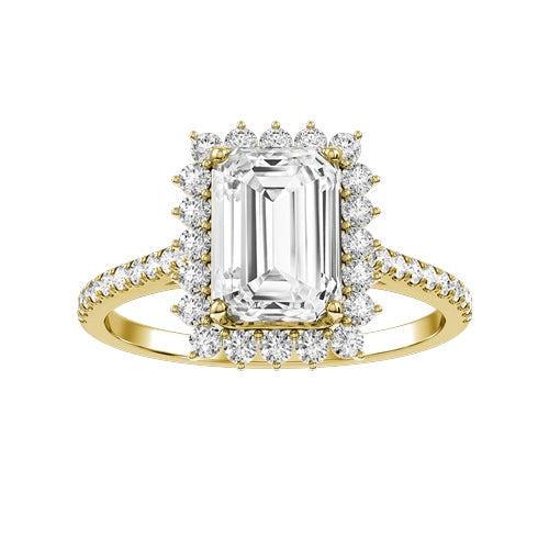 Emerald Cut Lab-grown Diamond Bridal Ring — down