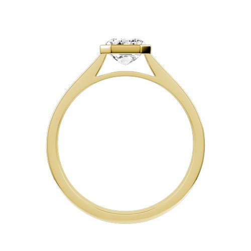 Emerald Cut Natural Diamond Bridal Ring — front