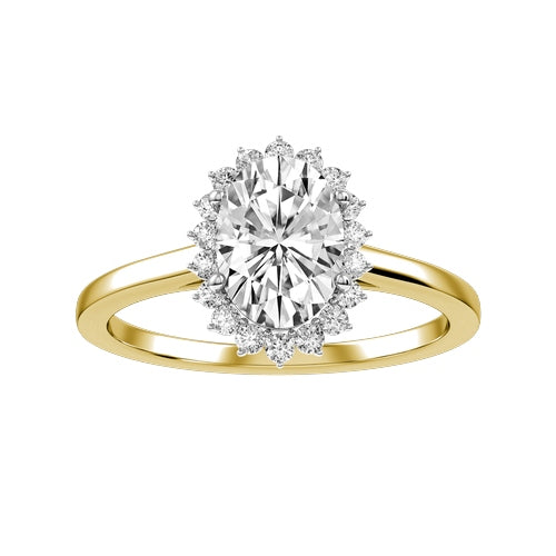 Oval Lab-grown Diamond Bridal Ring — down