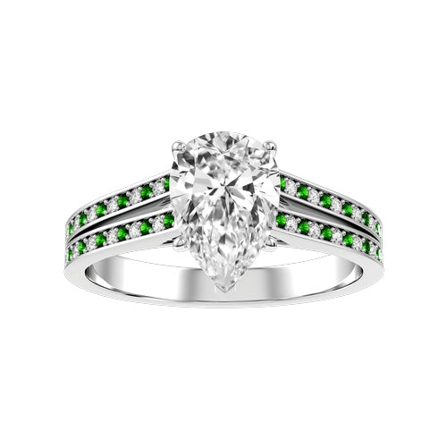 Pear Lab-grown Diamond Bridal Ring — down