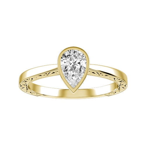Pear Lab-grown Diamond Bridal Ring — down