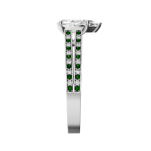 Pear Lab-grown Diamond Bridal Ring — side
