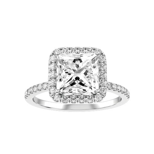 Princess Cut Lab-grown Diamond Bridal Ring — down