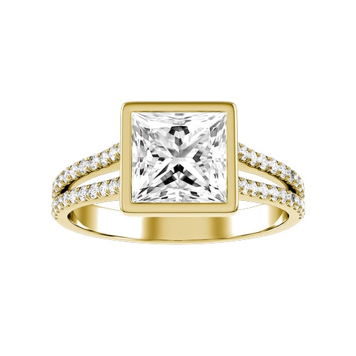 Princess Cut Lab-grown Diamond Bridal Ring — down