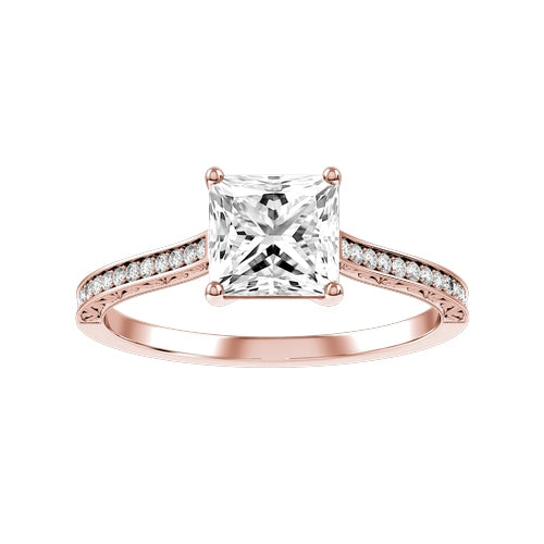 Princess Cut Lab-grown Diamond Bridal Ring — down