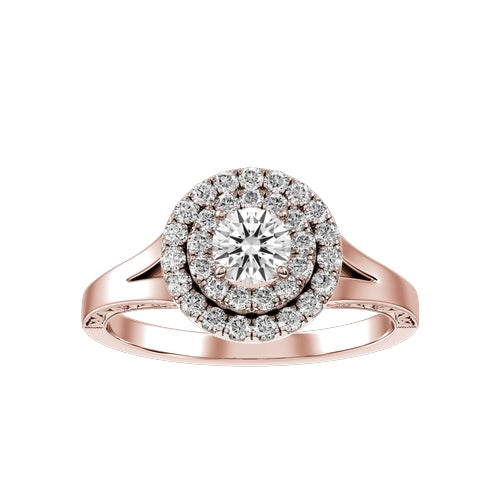 Round Lab-grown Diamond Bridal Ring — down