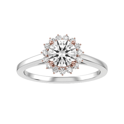Round Lab-grown Diamond Bridal Ring — down