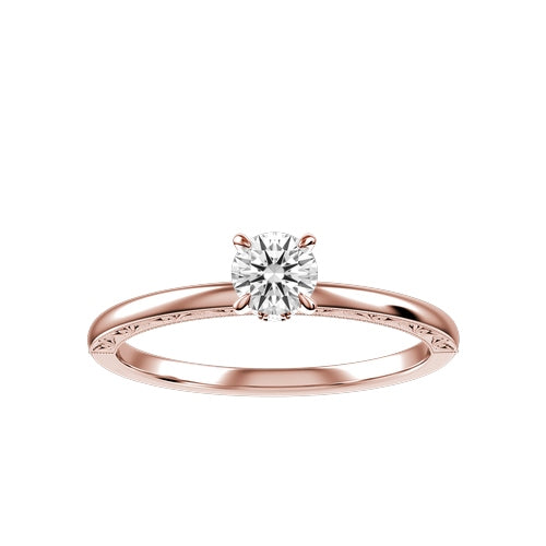 Round Lab-grown Diamond Bridal Ring — down