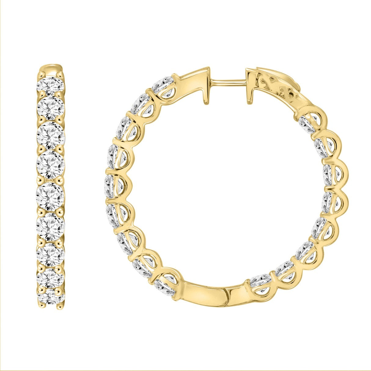 Lab Grown Diamond Inside-Out Round Round Hoop Earrings