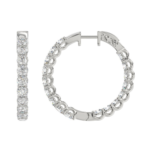 Lab Grown Diamond Inside-Out Round Round Hoop Earrings
