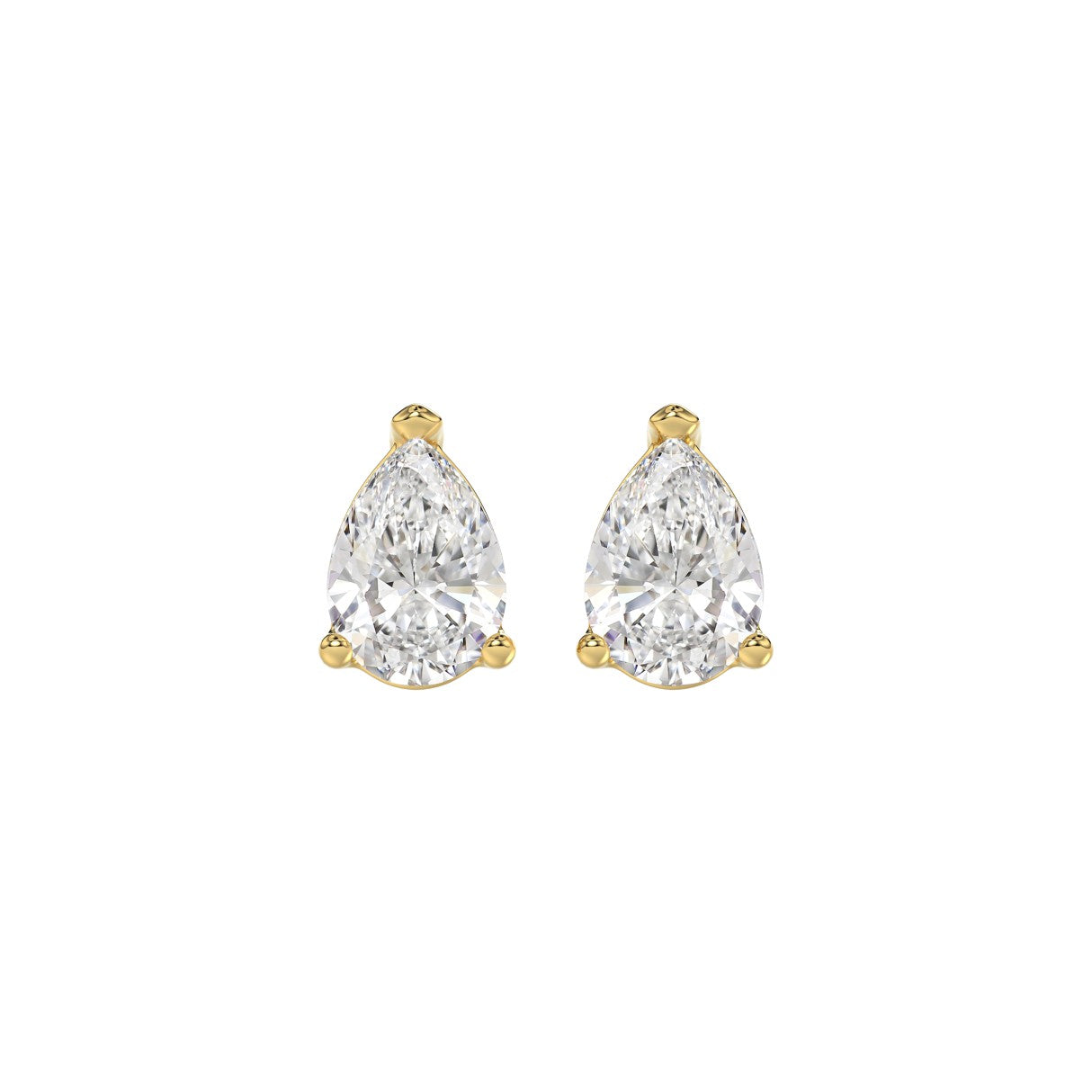 Lab Grown Diamond 3-Prong Basket Pear Stud Earrings