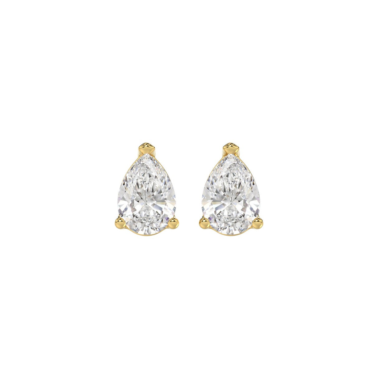 Lab Grown Diamond 3-Prong Basket Pear Stud Earrings