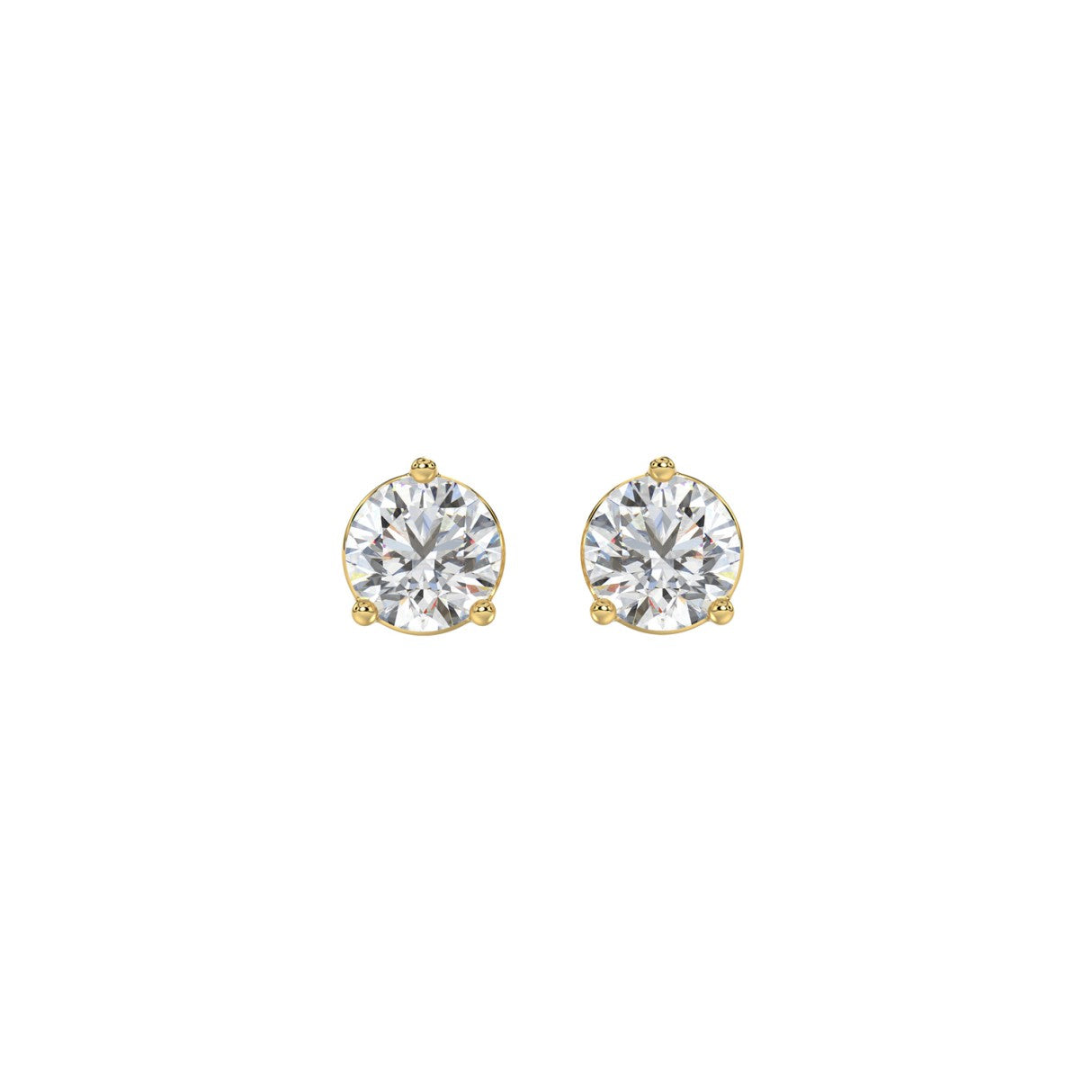 Lab Grown Diamond 3-Prong Basket Round Stud Earrings