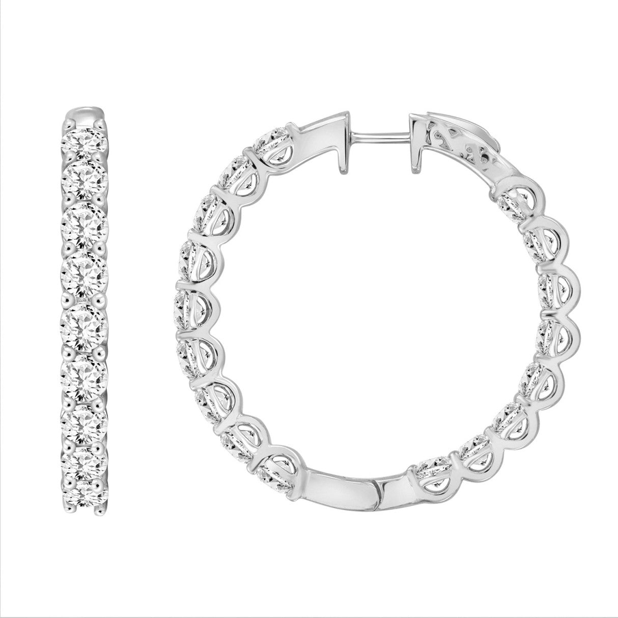 Lab Grown Diamond Inside-Out Round Round Hoop Earrings