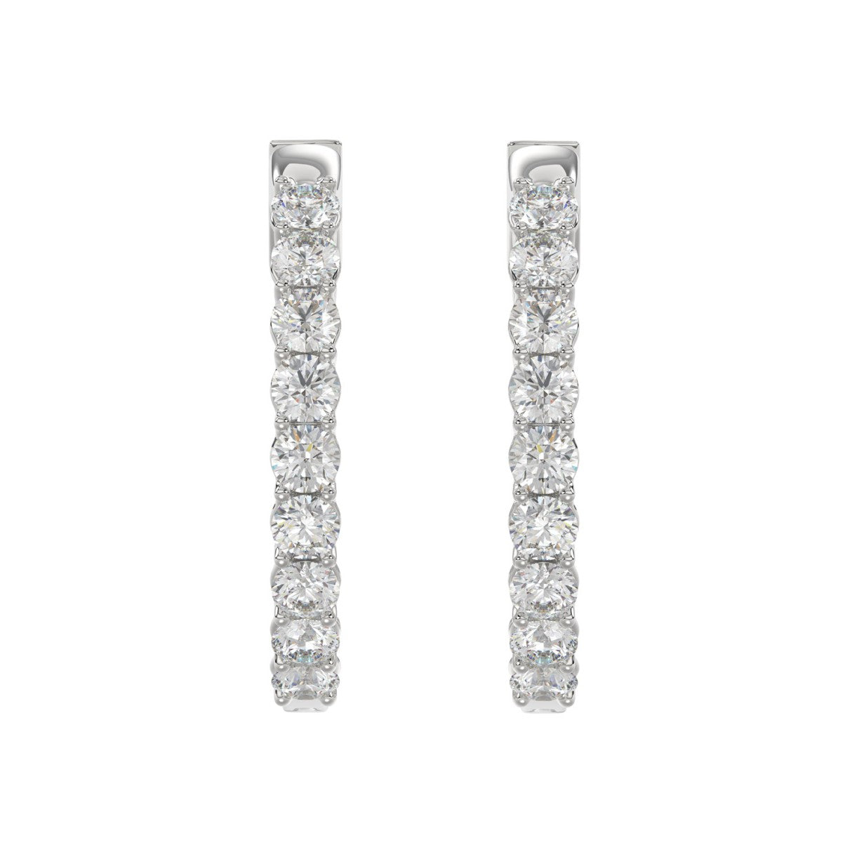 Lab Grown Diamond Inside-Out Round Round Hoop Earrings
